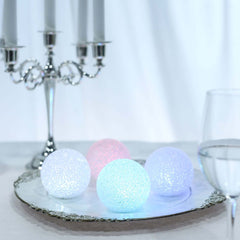 4-Pack LED Mini Light Globes Color Changing - Battery Operated Ball Centerpiece Fillers 3"