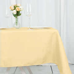 Premium Polyester 54"x54" Square Tablecloth Champagne - 220GSM Stain and Wrinkle-Resistant Table Cover