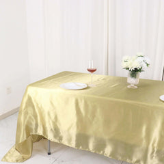 Satin Rectangular 60"x126" Tablecloth Champagne - Smooth and Lustrous Table Cover