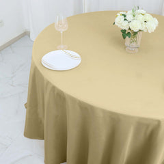Polyester 132" Round Tablecloth Champagne - Seamless Chic Table Cover