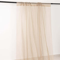 5ftx32ft Natural Chiffon Curtain Panel, Durable Flame Resistant Backdrop Ceiling Drapery With Rod Pocket