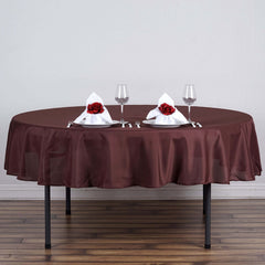 Polyester 70" Round Tablecloth Chocolate - Durable & Wrinkle-Resistant Table Cover
