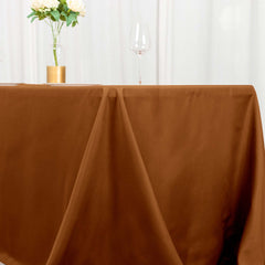 Polyester 72"x120" Rectangle Tablecloth Cinnamon Brown - Durable and Stylish Table Cover