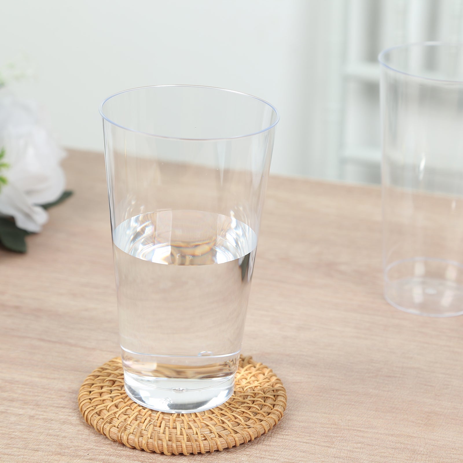 12-Pack Plastic Party Cups Clear - Durable Disposable Tumblers for Drinks 17oz 5.5"