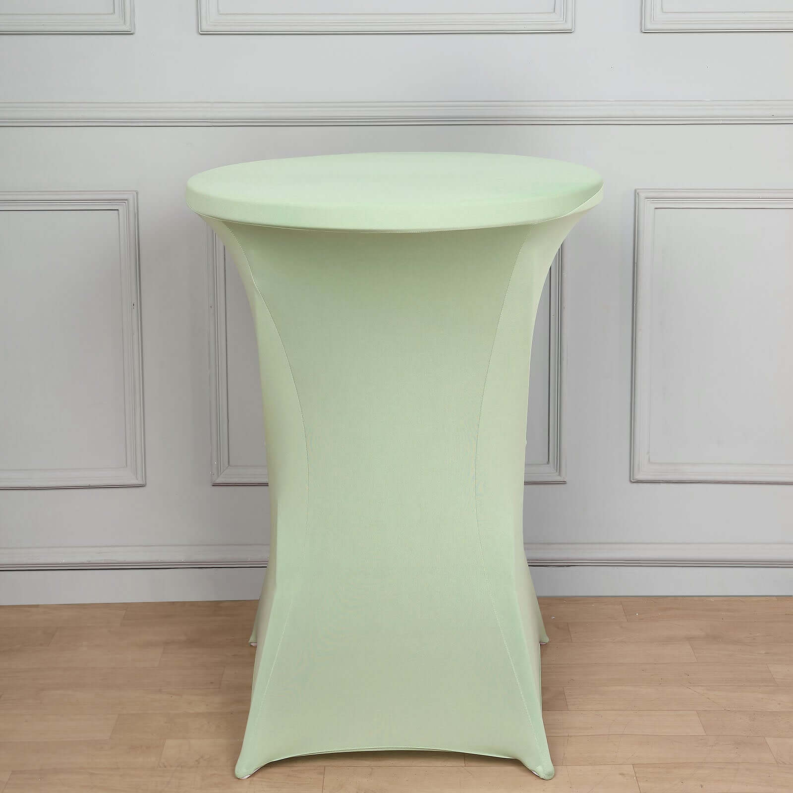 Spandex 30" Round Cocktail Table Cover Sage Green - Easy to Maintain Stretch Fitted Highboy Tablecloth