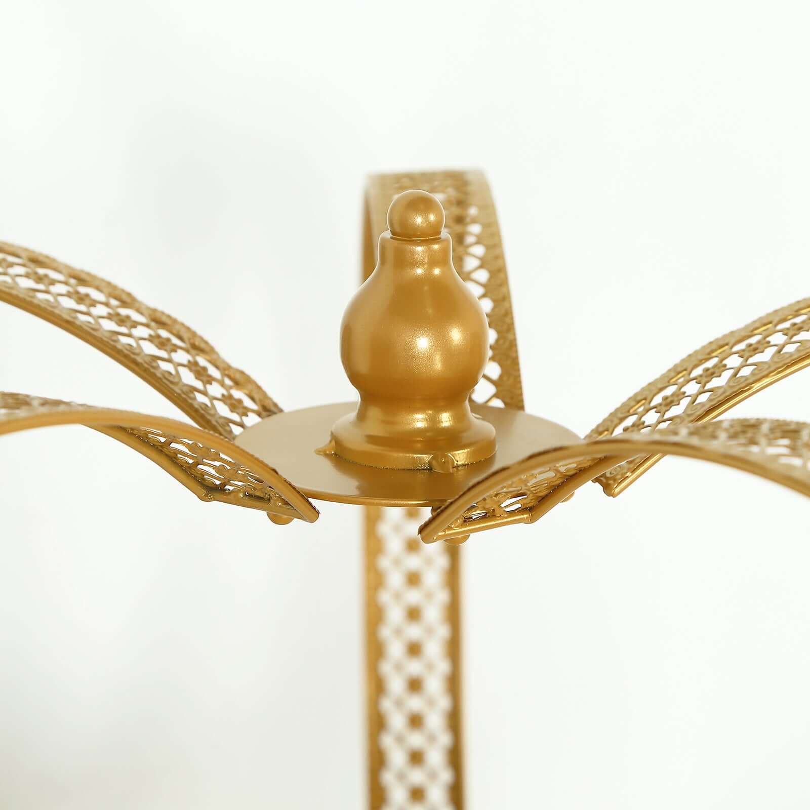 Metal Wedding Cake Stand 26" Gold Princess Crown Style - Exquisite Cupcake Display Holder Centerpiece for Fairy Tale Weddings & Chic Dessert Presentations