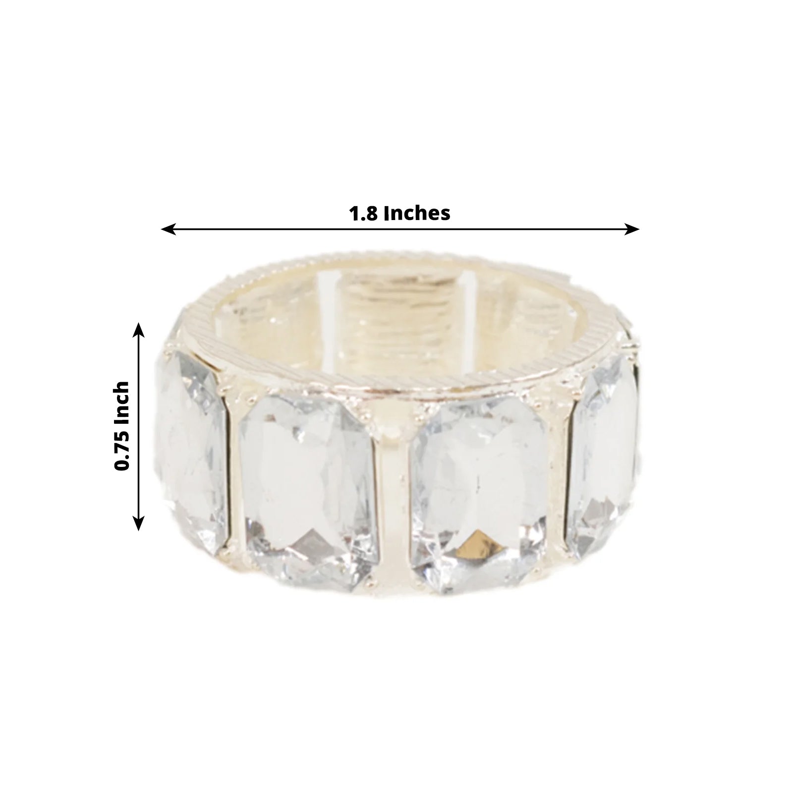 4 Pack Crystal Diamond Gem Napkin Rings – Luxury Napkin Holders for Elegant Table Decor