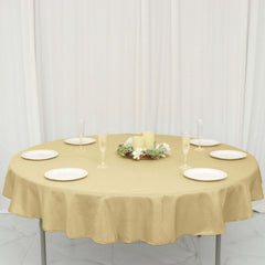 Polyester 70" Round Tablecloth Champagne - Durable & Wrinkle-Resistant Table Cover
