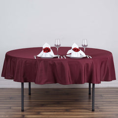 Polyester 70" Round Tablecloth Burgundy - Durable & Wrinkle-Resistant Table Cover