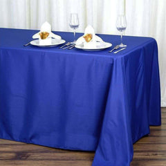 Polyester 90"x132" Rectangle Tablecloth Royal Blue - Seamless Wrinkle-Resistant Table Cover