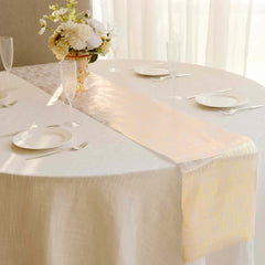 Disposable Table Runner Roll 11"x108" Metallic Gold Faux Suede Print - Stylish Non-Woven Event Decoration