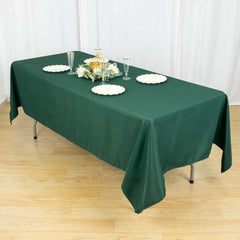 Premium Polyester 60"x102" Rectangle Tablecloth Hunter Emerald Green - Durable 220GSM Wrinkle-Resistant Table Cover