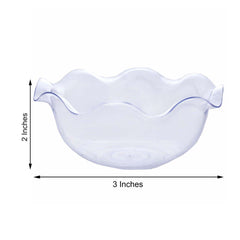 12-Pack Dessert Bowls Blossom Design Clear - Plastic Disposable Bowls for Ice Cream and Candy 3oz