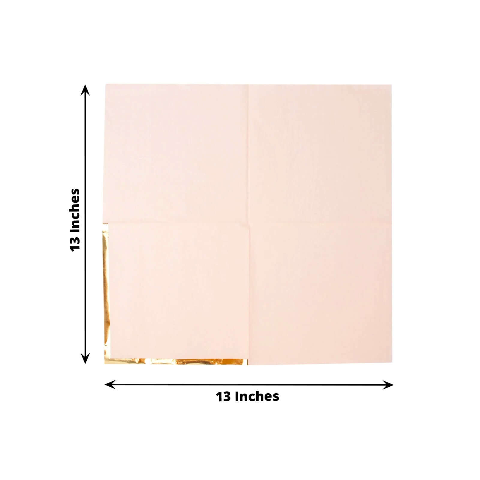 50-Pack Paper Beverage Napkins with Gold Foil Edge Blush - Disposable 2 Ply Cocktail Napkins for Events 6.5"x6.5"