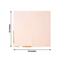 50-Pack Paper Beverage Napkins with Gold Foil Edge Blush - Disposable 2 Ply Cocktail Napkins for Events 6.5"x6.5"