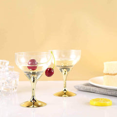 6-Pack Plastic Champagne Glasses Gold Hard Material - Durable Disposable Goblets for Wine 5oz