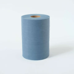 6"x100 Yards Dusty Blue Tulle Fabric Bolt, Sheer Fabric Spool Roll For Crafts