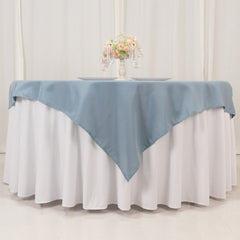 Premium Polyester 54"x54" Table Overlay Square Tablecloth Dusty Blue - Stain and Wrinkle-Resistant 220GSM Table Topper