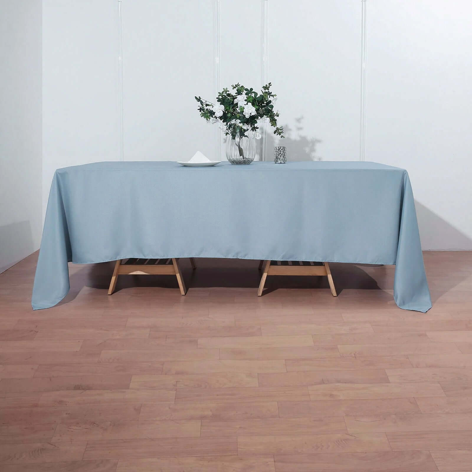 Polyester 72"x120" Rectangle Tablecloth Dusty Blue - Durable and Stylish Table Cover