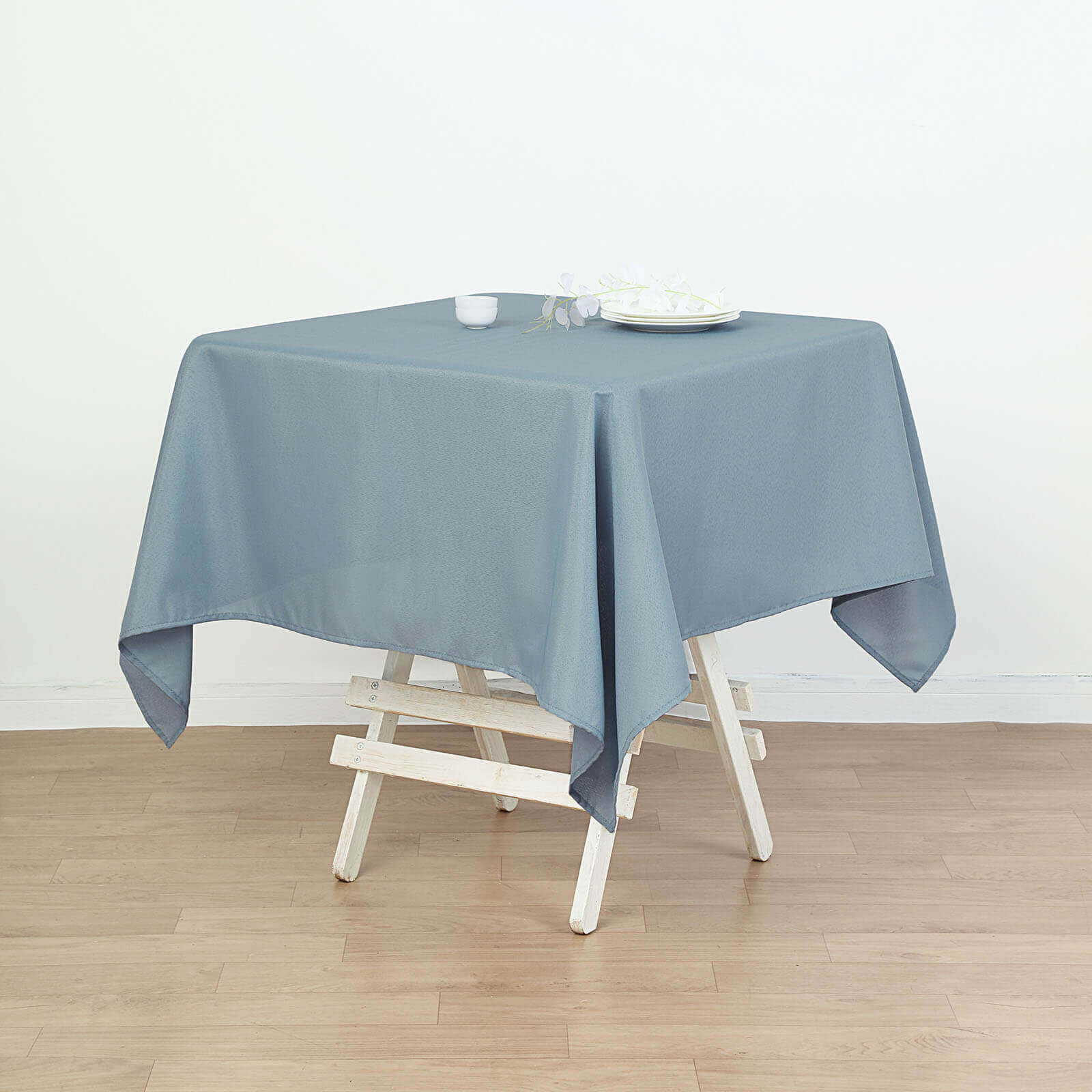 Polyester Square 54"x54" Tablecloth Dusty Blue - Wrinkle-Resistant & Durable Table Cover