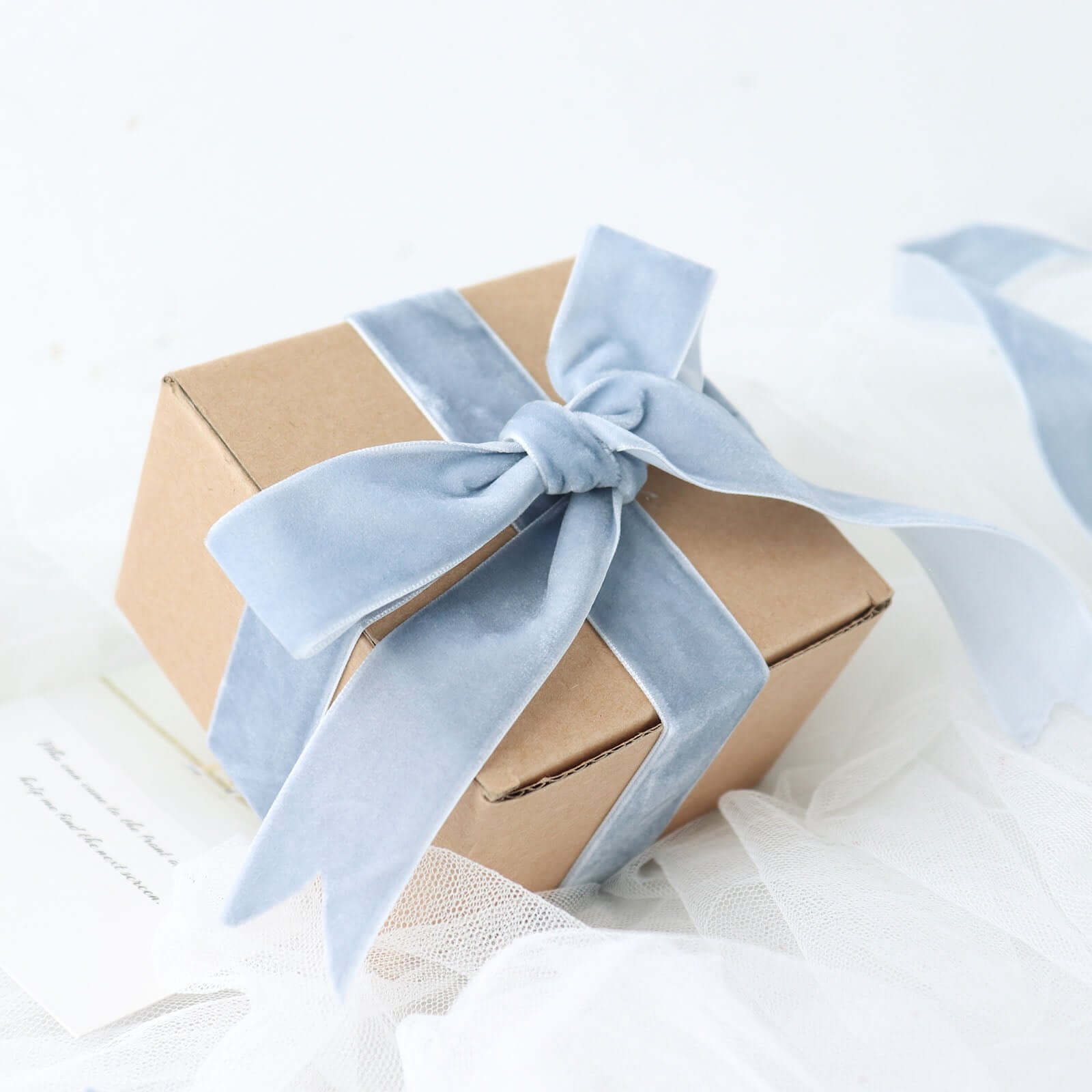 10 Yards Dusty Blue 1" Velvet Single Faced Ribbon Spool, DIY Craft Supplies, Velvet and Nylon Ribbon Roll