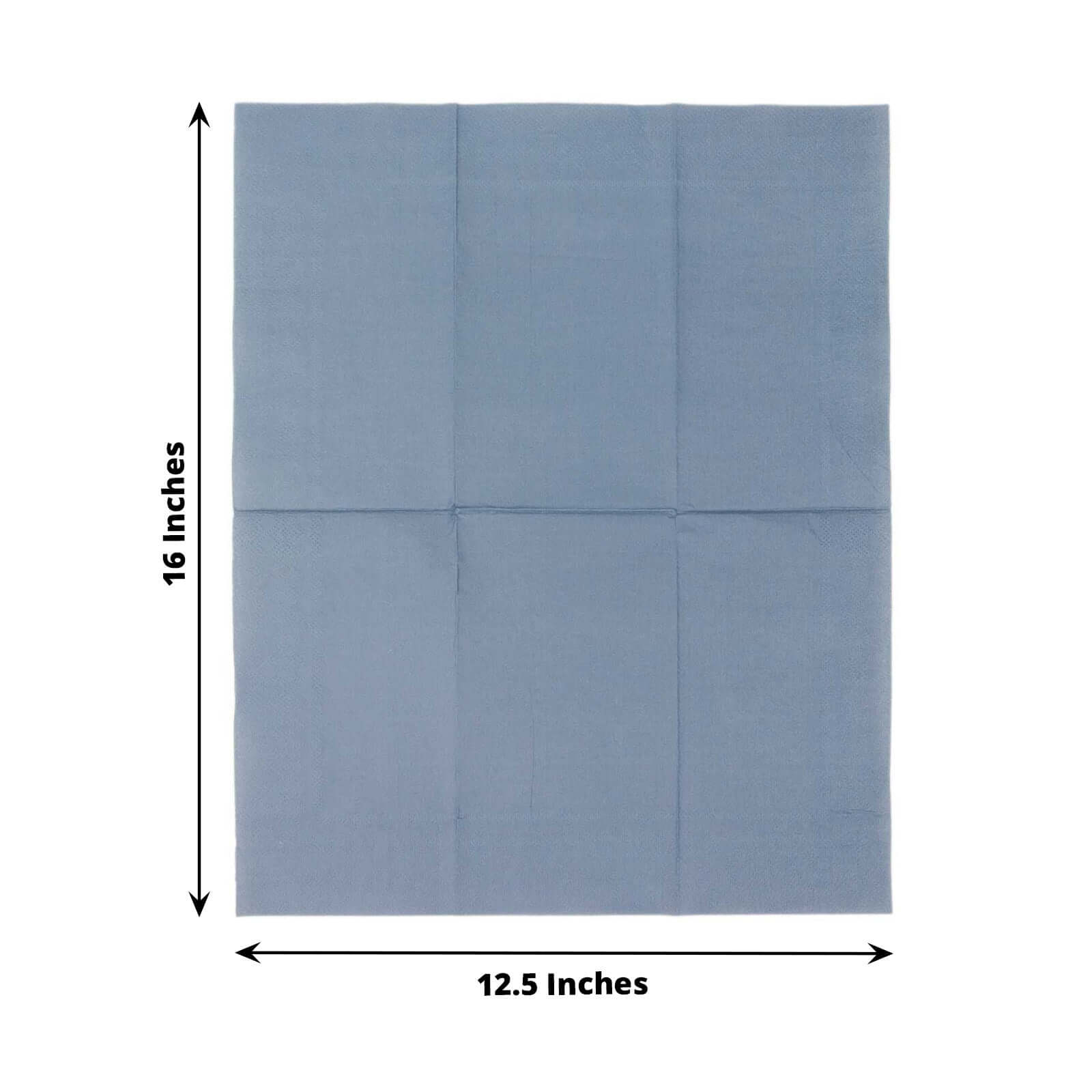 50-Pack Paper Napkins Dusty Blue - Soft Disposable 2-Ply Dinner Napkins for Weddings