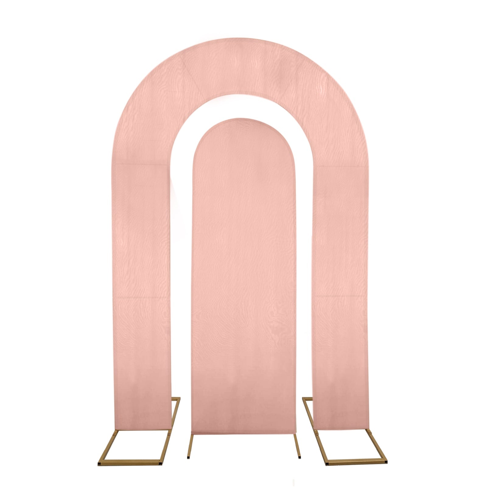Set of 2 Dusty Rose Spandex Fitted Wedding Arch Covers for Round Top and Double Arch Chiara Backdrop Stands - 6ft,8ft