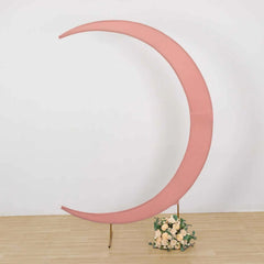 7.5ft Dusty Rose Spandex Crescent Moon Wedding Arch Cover, Custom Fitted Chiara Backdrop Stand Cover