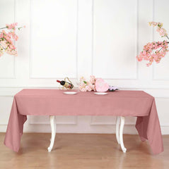 Polyester 60"x126" Rectangle Tablecloth Dusty Rose - Wrinkle-Resistant Table Cover