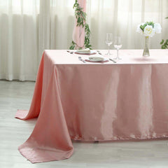 Satin Rectangular 60"x102" Tablecloth Dusty Rose - Smooth and Lustrous Table Cover