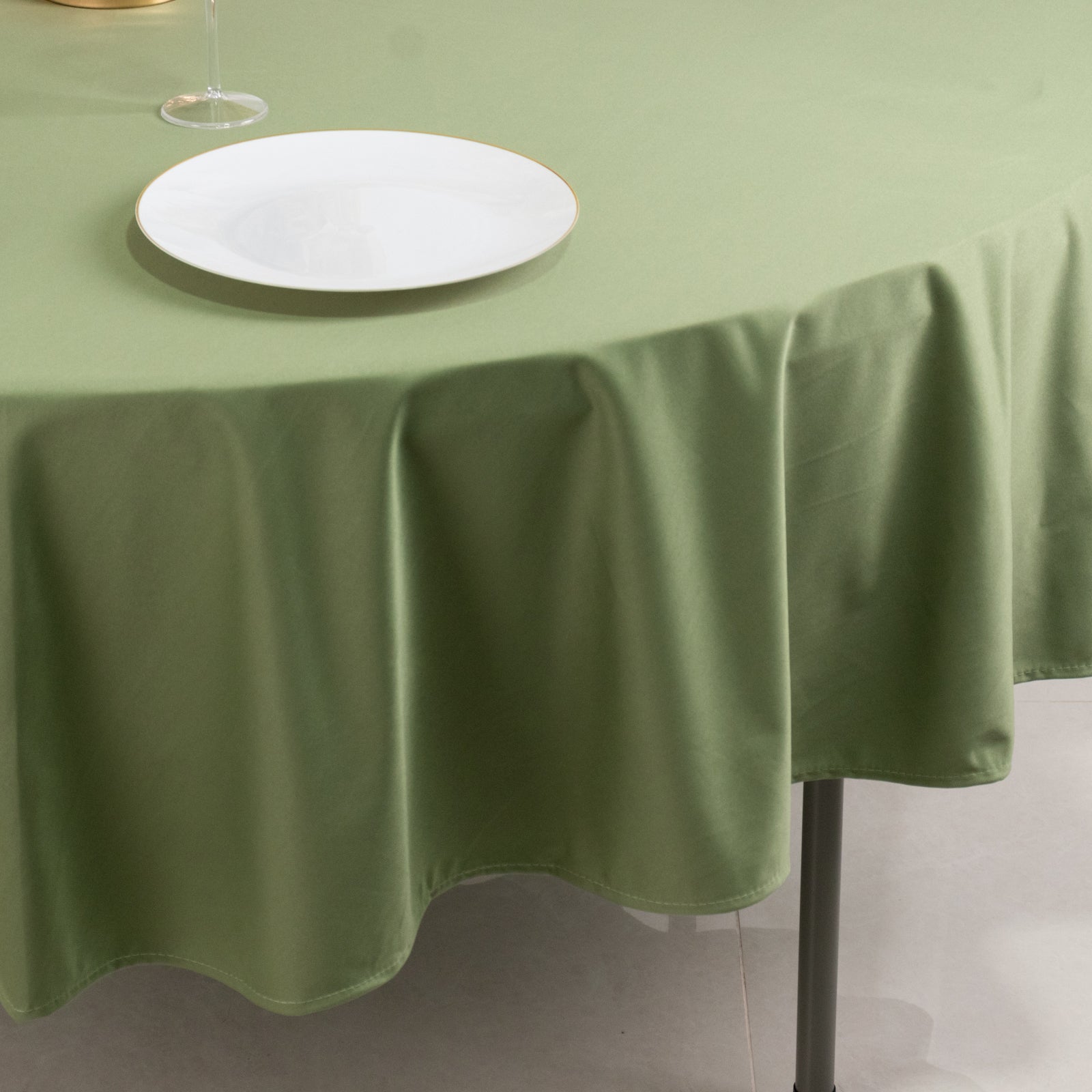 Scuba Round 90" Tablecloth Dusty Sage Green - Wrinkle Free & Stain Resistant Table Cover