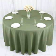 Polyester 120" Round Tablecloth Dusty Sage Green - Seamless Wrinkle-Resistant Table Cover