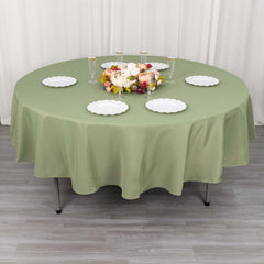 Premium Polyester 90" Round Tablecloth Dusty Sage Green - Stain and Wrinkle-Resistant Design with 220GSM Thickness Table Cover