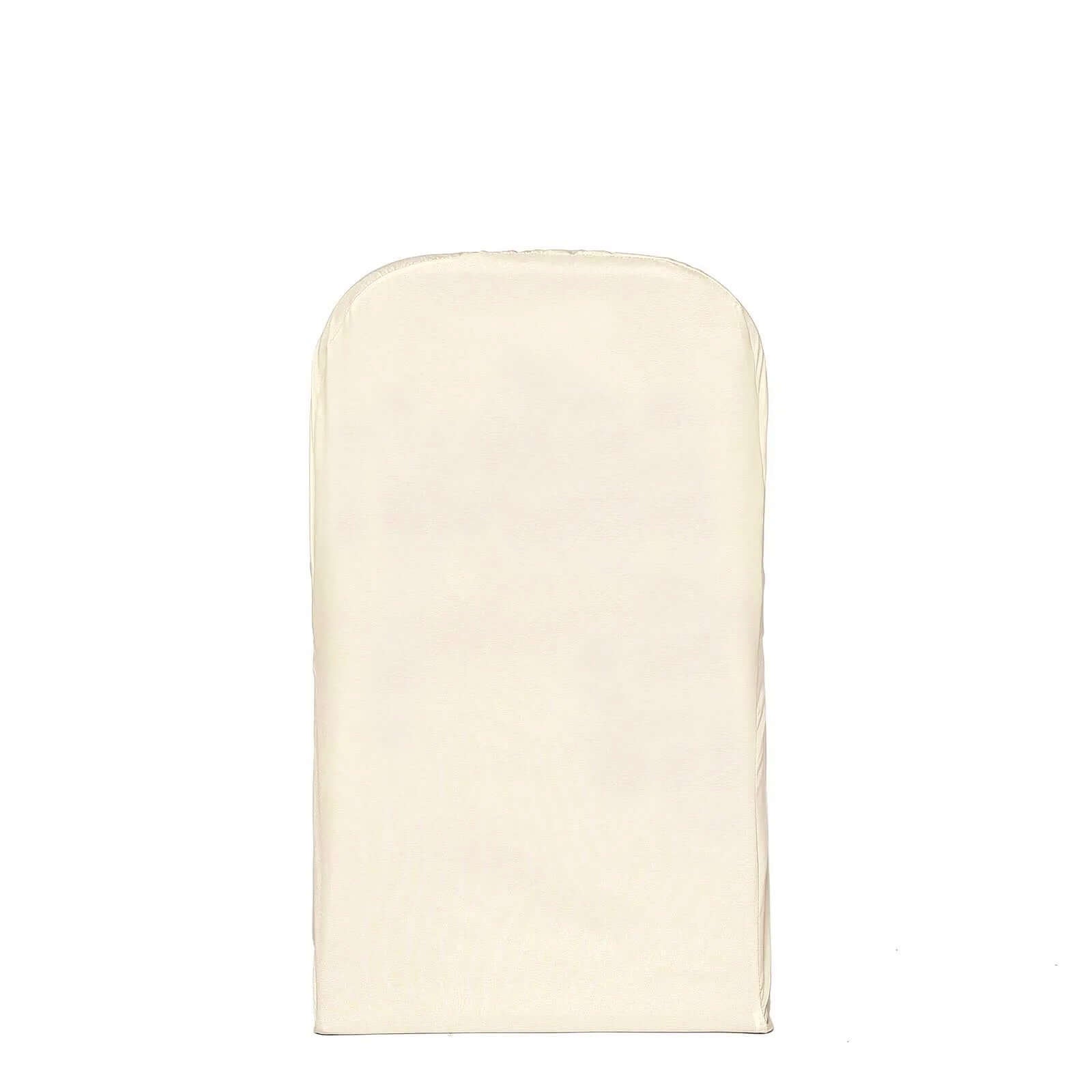 Polyester Slip On Folding Chair Covers Beige - Stain-Resistant Reusable Durable Fabric