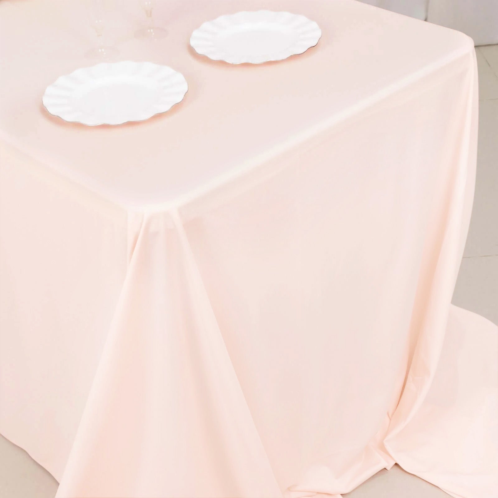 Scuba Rectangular 90"x156" Tablecloth Blush - Wrinkle Free, Stain Resistant & Seamless Table Cover