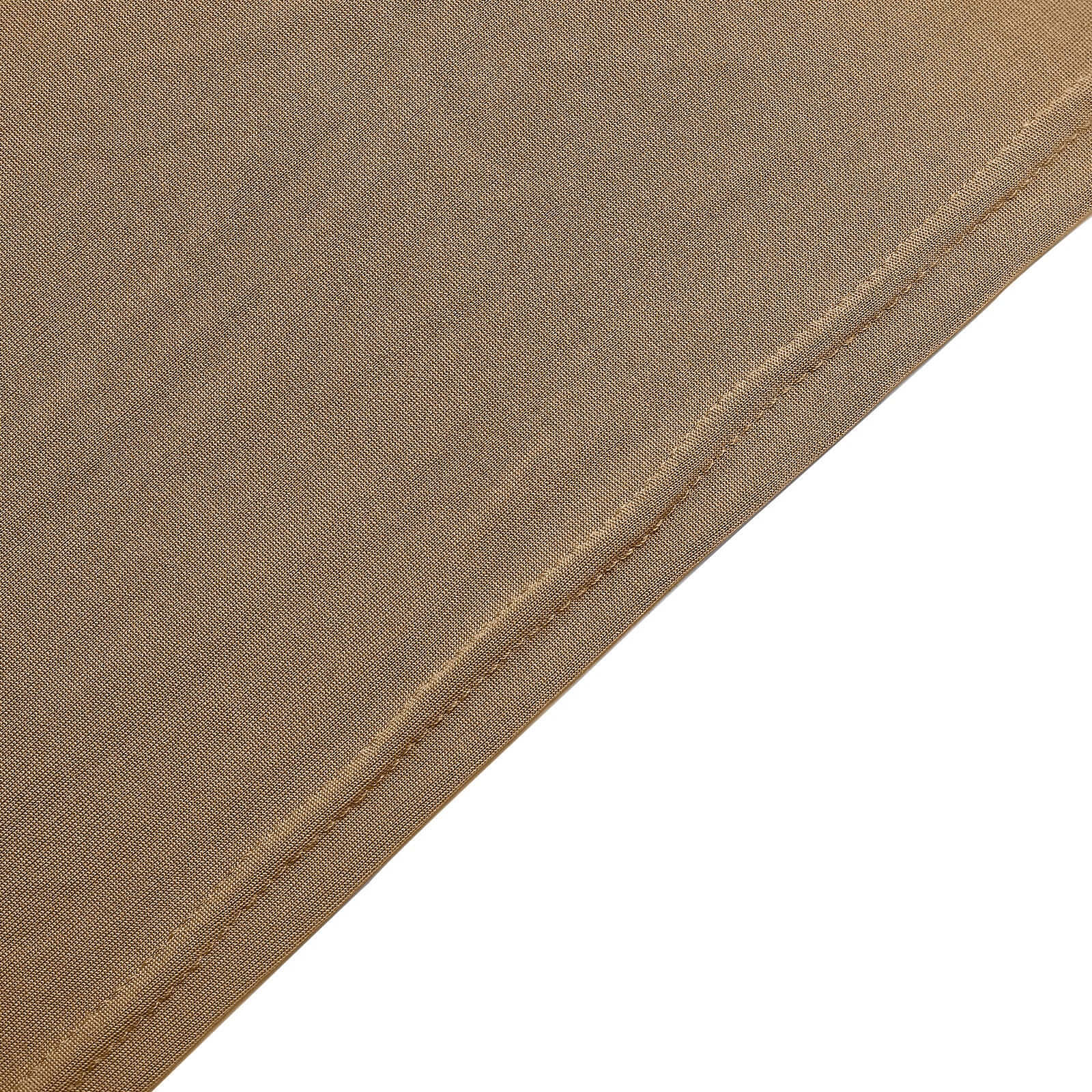 Stretch Spandex 96"x30" Rectangle Table Cover Taupe - Durable Form-Fitting Tablecloth