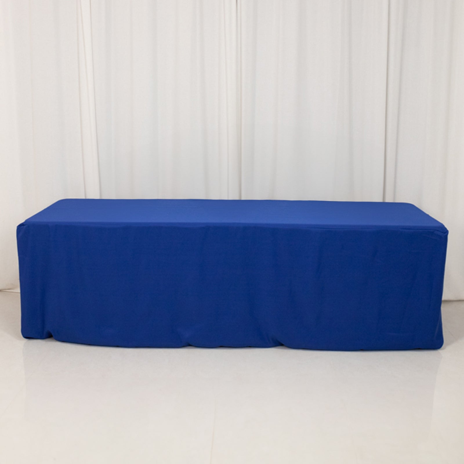 Premium Polyester 8ft Rectangle Tablecloth Royal Blue Durable Fitted 220GSM Table Cover