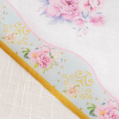 Disposable Table Runner 11"x108" White with Pink Peony Floral Print - Non-woven Stylish Spring Summer Dining Decor