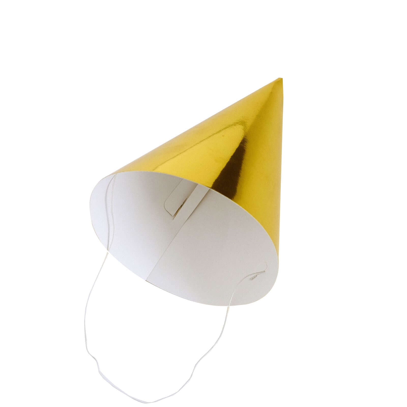 25 Pack Mixed Metallic Foil Cone Party Hats, Pre-Strung Paper Birthday Hats - 5"x7"