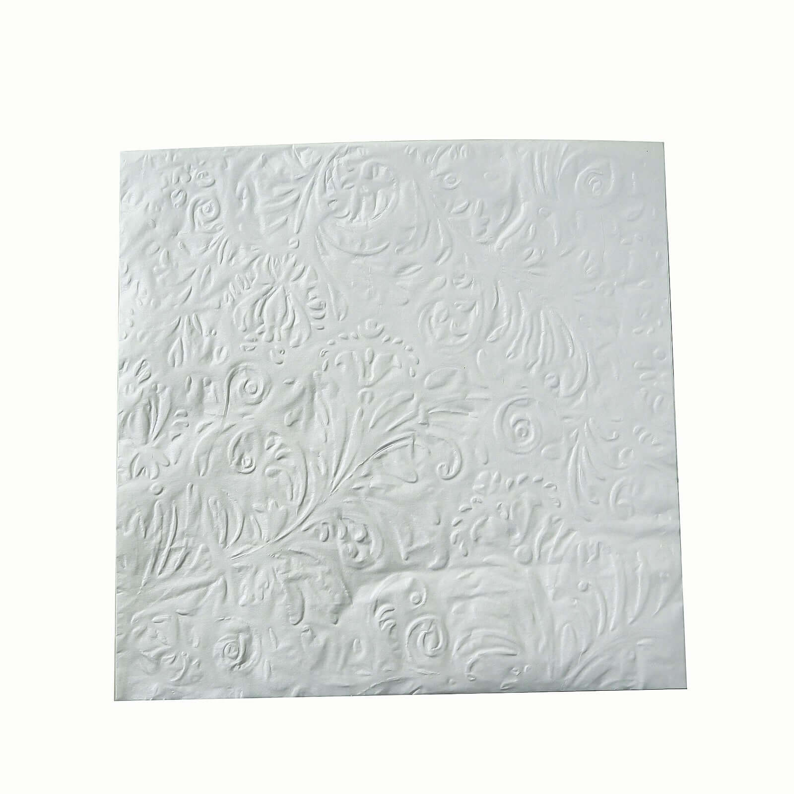 50-Pack Paper Cocktail Napkins with Embossed French Swirl Pattern White - Soft 2 Ply Beverage Napkins for Events 6.5"x6.5"