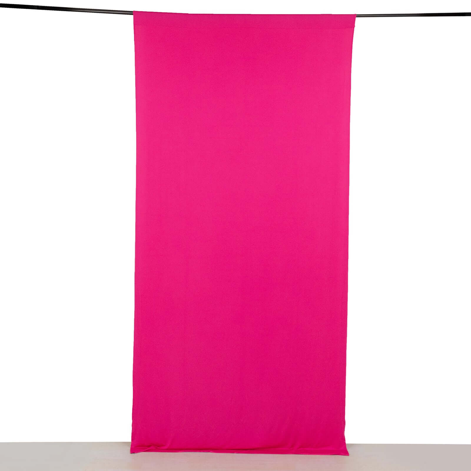 Fuchsia 4-Way Stretch Spandex Event Curtain Drapes, Wrinkle Free Backdrop Event Panel with Rod Pockets - 5ftx10ft