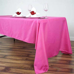 Polyester 60"x126" Rectangle Tablecloth Fuchsia - Wrinkle-Resistant Table Cover