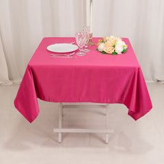 Lamour Satin 54"x54" Square Tablecloth Fuchsia - Durable & Silk-Like Table Cover