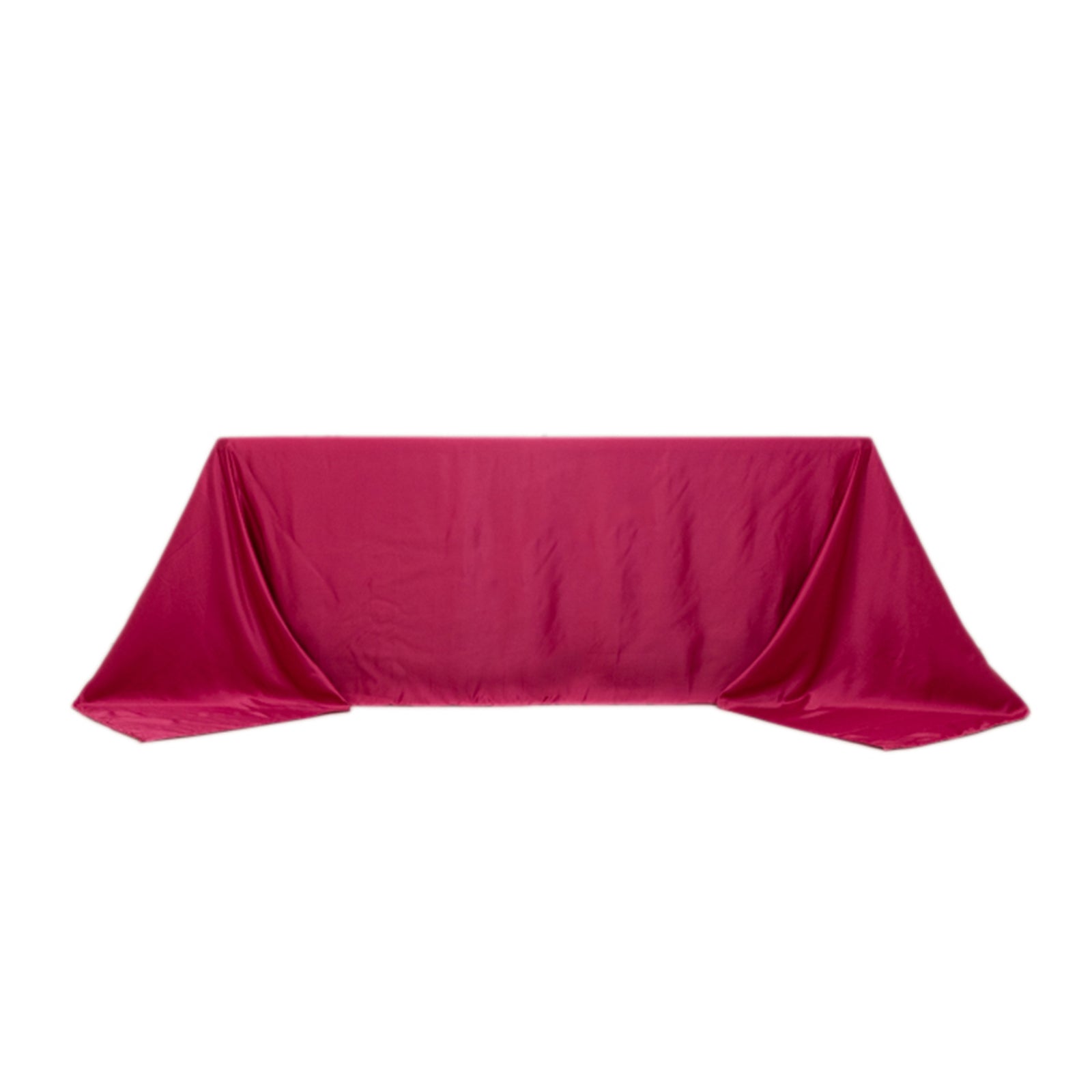 Lamour Satin 90"x132" Rectangle Tablecloth Fuchsia - Soft & Silk-Like Seamless Table Cover