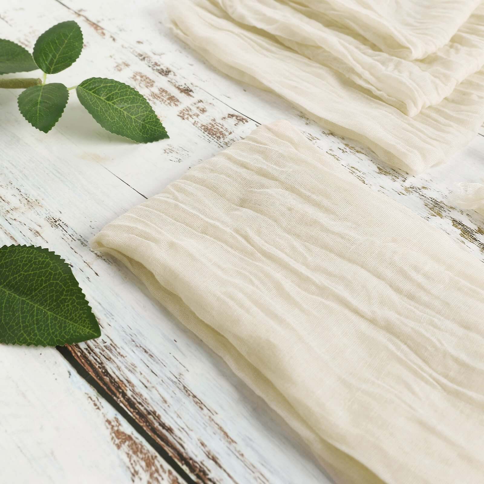 5 Pack Gauze Cheesecloth 24"x19" Napkins Cream Reusable Dinner Napkins