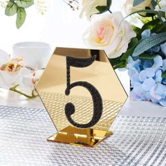 Decorative Rhinestone Number "5" Stickers, Glitter Adhesive Craft Numbers Black DIY Sparkle Embellishments 4"