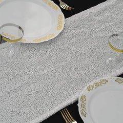 Sequin 12"x108" Table Runner White - Glittering Design for Stylish Celebrations