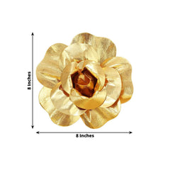 6 Pack 8" Metallic Gold Real Touch Artificial Foam DIY Craft Roses