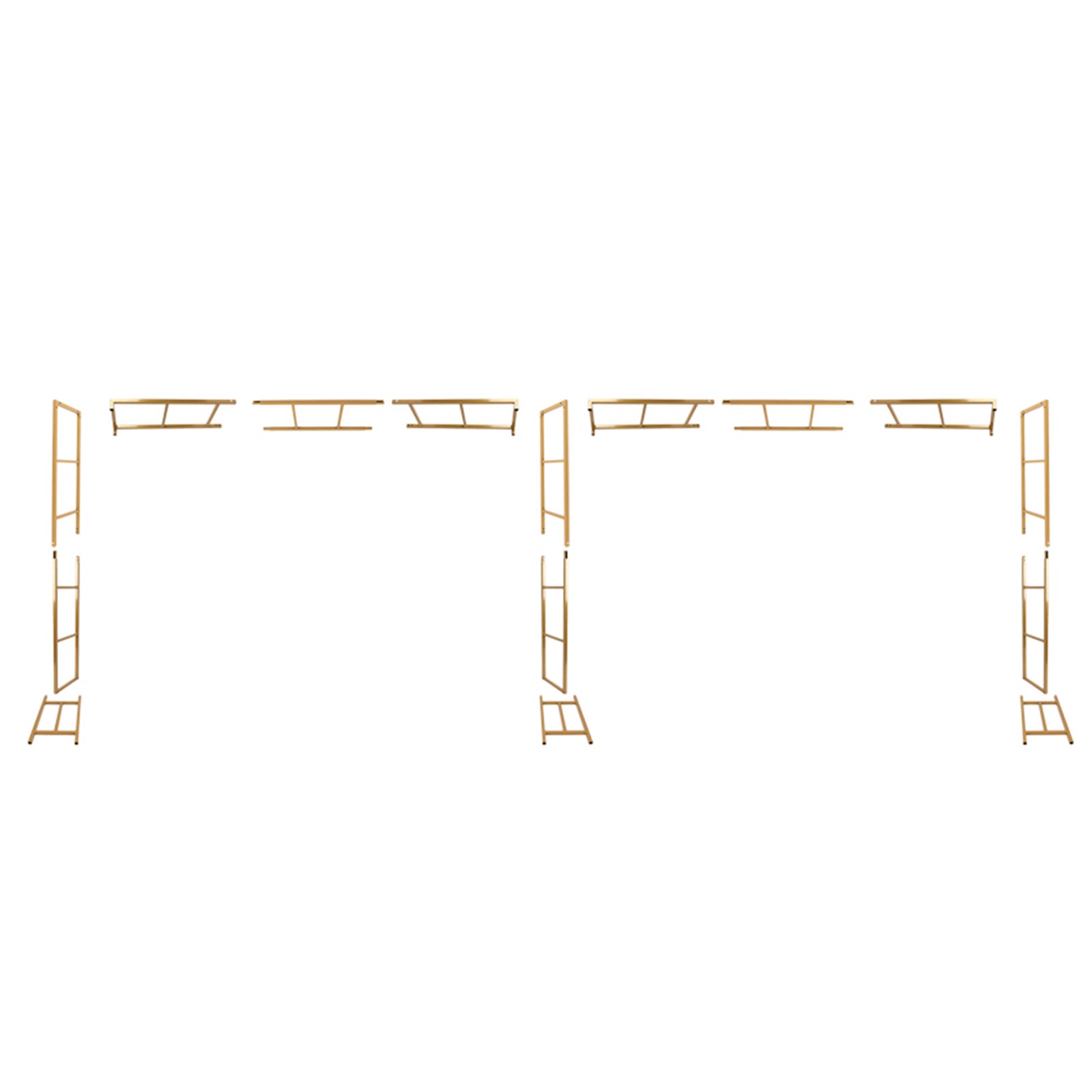 6ftx16ft Gold Rectangular Arbor - Freestanding 6' High Over the Table Stand, Backdrop Stand with Double Frame for Floral Balloon Décor