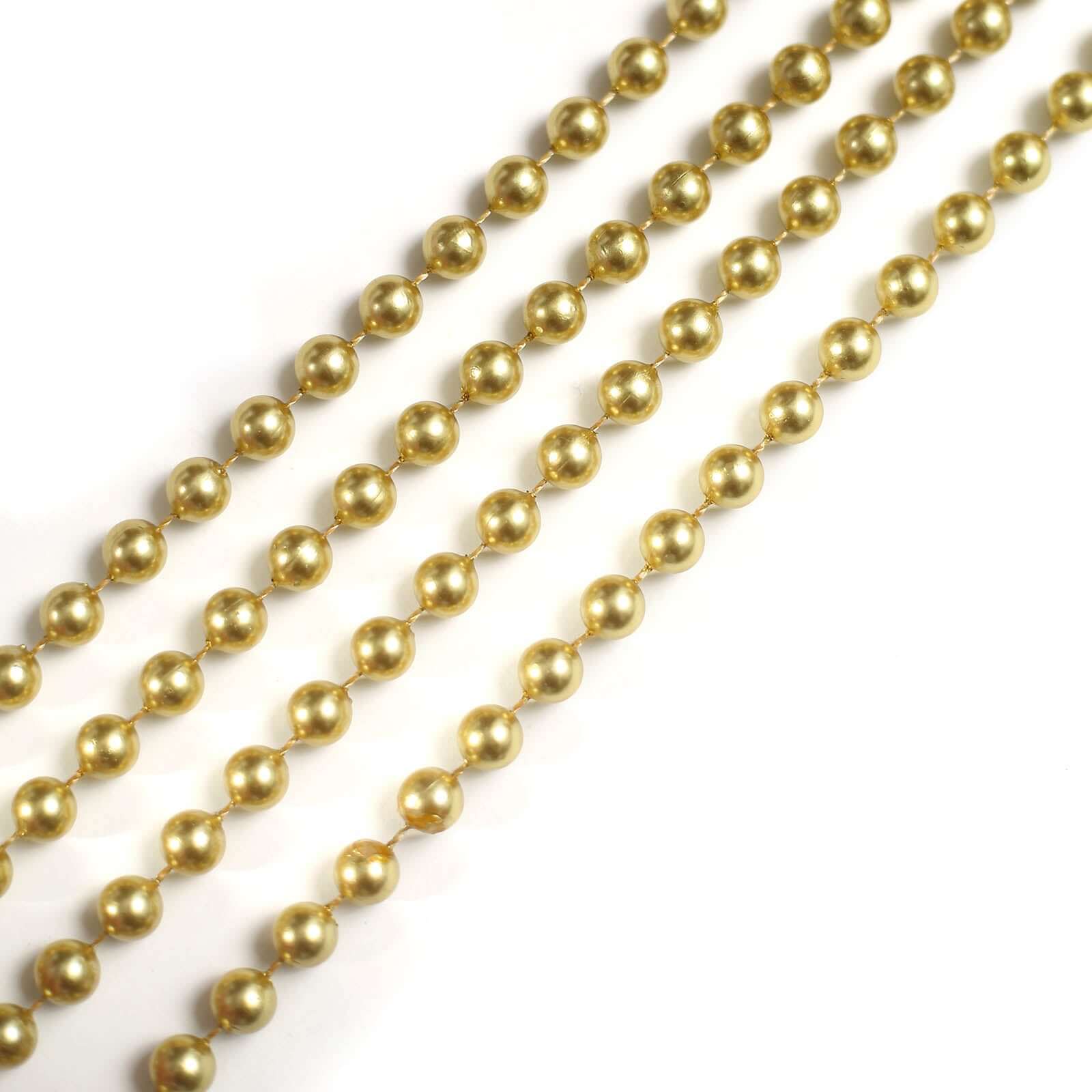 Faux Pearl Beaded 16" Chair Back Garland Sash Gold Gatsby-Inspired Style - Pre-Tied Chic Wedding Decor for Chiavari Chairs